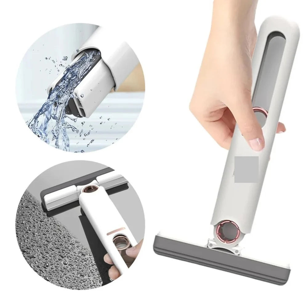 Mini Portable Foldable Sponge Mop – Handheld 360° Cleaning Mop for Home, Office & Car