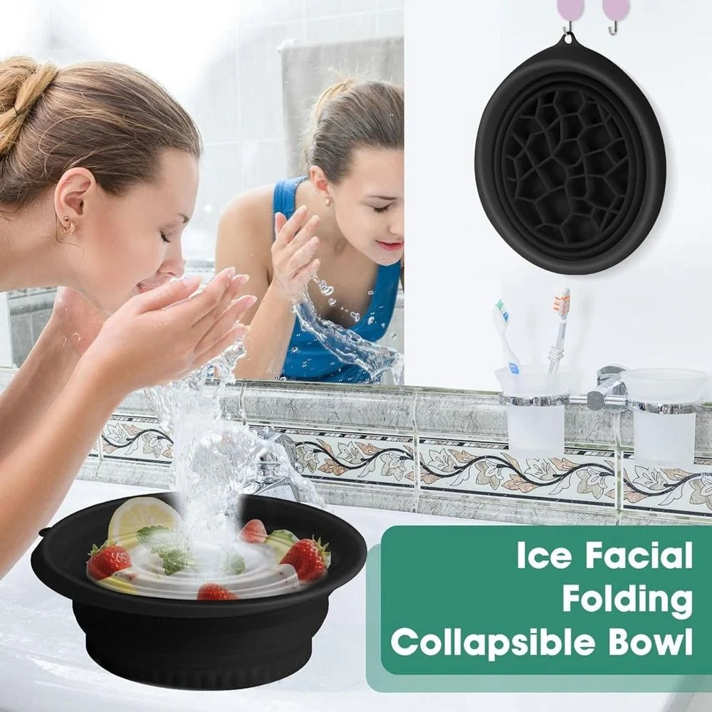 DIY Ice Facial Bowl – Silicone Cold Therapy Face Bath for Skin Tightening, Puffiness & Glow
