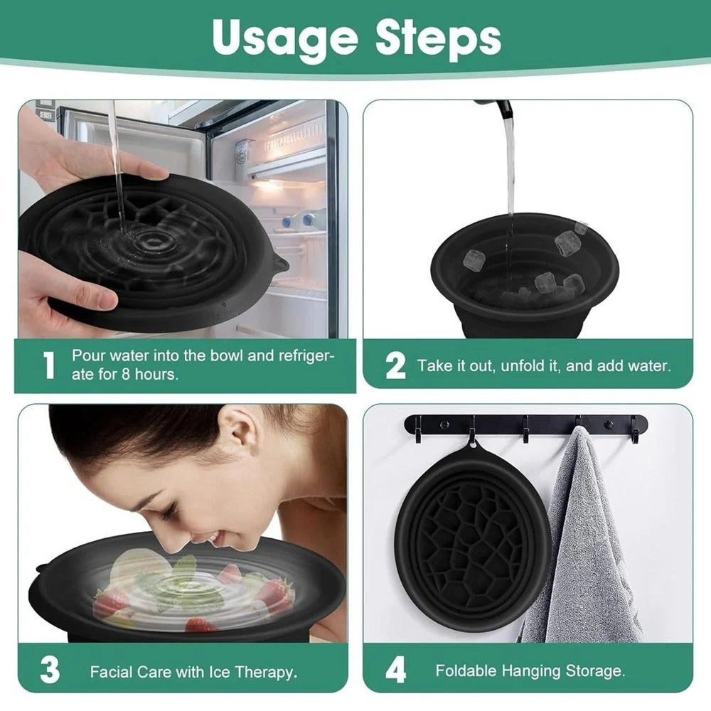 DIY Ice Facial Bowl – Silicone Cold Therapy Face Bath for Skin Tightening, Puffiness & Glow