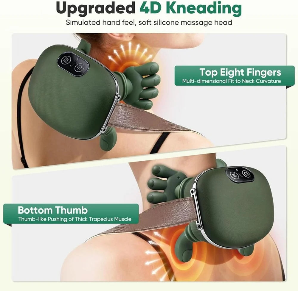 4D Smart Neck & Shoulder Massager with Heat Therapy