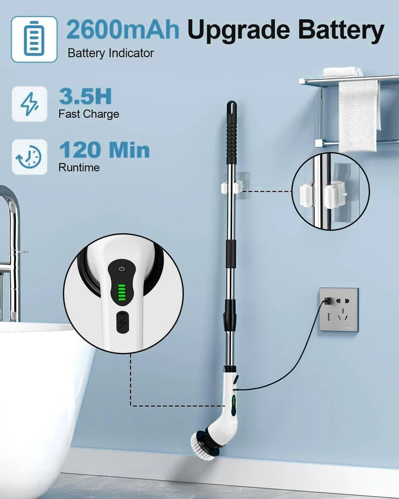 9-in-1 Electric Spin Scrubber Brush – Cordless Rechargeable Cleaning Brush with Extendable Handle