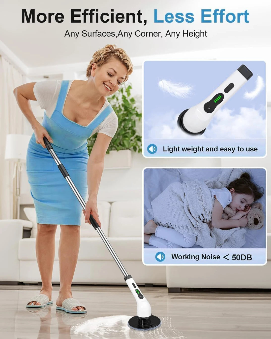 9-in-1 Electric Spin Scrubber Brush – Cordless Rechargeable Cleaning Brush with Extendable Handle